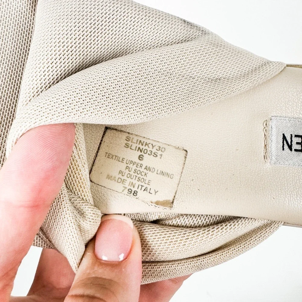 Steve Madden Slinky 30 Womens Slip On Open-Toe Platform Sandals Beige Cream Tan - Picture 7 of 7